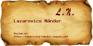 Lazarovics Nándor névjegykártya