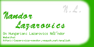 nandor lazarovics business card